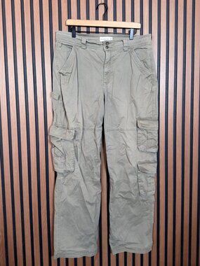 Abercrombie & Fitch Pants 32 / 14 Womens Beige Cargo Curve Love 2 Button